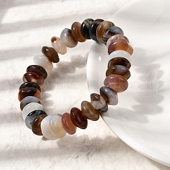 Pulseras elásticas de cuentas de ágata natural para mujeres y hombres.&nbsp;G-P614-07