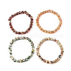 Braccialetti elastici in perline di ambra sintetica per donna&nbsp;BJEW-JB11536