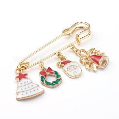 Spilla di sicurezza in ottone a tema natalizio&nbsp;JEWB-BR00046-03