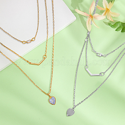 4 stücke 2 farben legierung kristall strass 3 layered halsketten&nbsp;NJEW-HY0001-25B