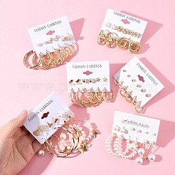 6Sets 6 Stile Legierung & Strass Ohrring-Sets für Frauen&nbsp;EJEW-FS0001-26