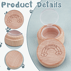 Coffrets à souvenirs en bois sculpté pour dents de bébé avec couvercles&nbsp;CON-WH0100-09B