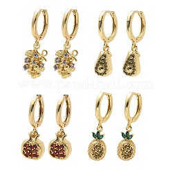 Ottone zirconi Orecchini a cerchio&nbsp;EJEW-Q015-02G