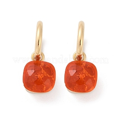 Boucles d'oreilles créoles en verre et acier inoxydable 304&nbsp;EJEW-Z089-30G