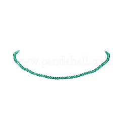 Collares de cuentas bicono de vidrio transparente con cierre de pinza de langosta de acero inoxidable 304 y extensor de cadena.&nbsp;NJEW-JN04223
