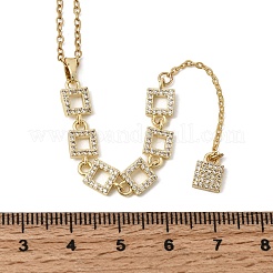 Colliers pendentif géométriques en laiton sertis de micro-pavés de zirconiums cubiques transparents et à pompons&nbsp;NJEW-P350-01C-G