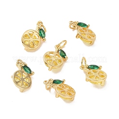 Breloques en laiton avec zircone cubique de micro pave&nbsp;ZIRC-G169-03G
