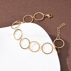 Bracelets à maillons annulaires en acier inoxydable 304&nbsp;BJEW-P373-02C-G