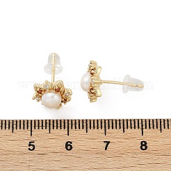 Ohrstecker aus Messing mit Kunstperlen&nbsp;KK-D301-07G