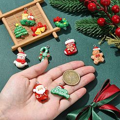 10pcs 10 styles de pendentifs en résine opaque&nbsp;CRES-YW0002-25