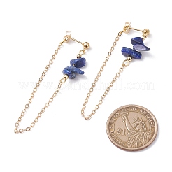 Boucles d'oreilles pendantes en perles de lapis-lazuli naturel pour femme&nbsp;EJEW-TA00028-05