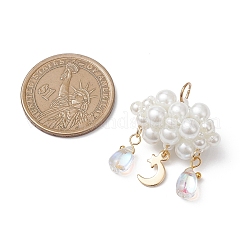 Pendentifs en perles de verre nacrées&nbsp;PALLOY-MZ01101-03