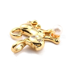 Ciondoli in ottone con placcatura a cremagliera con micro pavé di zirconi chiari&nbsp;ZIRC-C032-01G