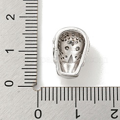 Perle di zirconi cubici trasparenti in micro pavè di ottone&nbsp;ZIRC-P119-19P-01