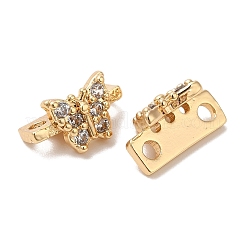 Dijes de conector de circonio cúbico transparente con micro pavé de latón&nbsp;KK-B074-03G