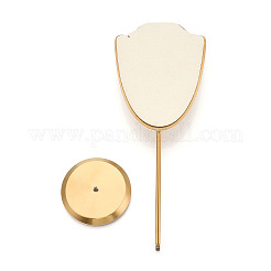 Büstenförmiger Präsentationsständer für Halsketten aus Mikrofaser mit goldfarbener Halterung aus Aluminiumlegierung&nbsp;ODIS-H006-01D