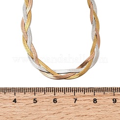 Colliers unisexes en acier inoxydable 304 tressé à maille serpent plate&nbsp;NJEW-K305-12A-M