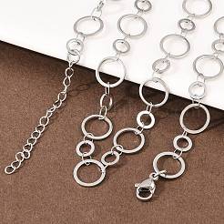 Collane con catena ad anello in acciaio inossidabile 304 da 10 mm e 14 mm&nbsp;NJEW-P343-02C-P