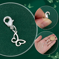 4 pz 925 decorazioni pendenti in argento sterling&nbsp;HJEW-PH02566