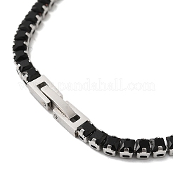 Bracciale tennis con zirconi neri&nbsp;BJEW-M301-01P-01