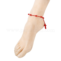 Tobilleras trenzadas con hilo de nailon ajustable&nbsp;AJEW-AN00313