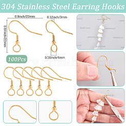 100 Stück Ohrringhaken aus 304 Edelstahl&nbsp;STAS-SC0010-42G