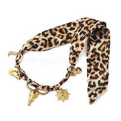 Cowboy-Halskette mit Herzanhänger aus Edelstahl 304 und natürlichem Tigerauge (Rinderstiefel)&nbsp;NJEW-F372-01G