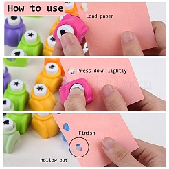 Mini ensembles de poinçons en papier kraft en plastique de couleur unique ou mélangée au hasard pour le scrapbooking et l'artisanat en papier&nbsp;AJEW-L051-13