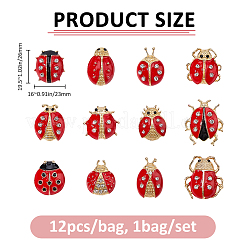 1 sachet de pins en émail coccinelle&nbsp;JEWB-FH0002-56