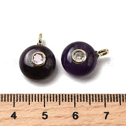 Natürlichen Amethyst flache runde Anhänger&nbsp;G-H318-01G-A-05