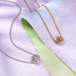 2 Stück 2 Farben flache runde Edelstahl schwimmende Medaillons Verbinder Charms&nbsp;FIND-UN0001-84B