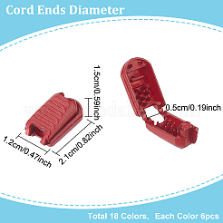 108 Stück Nylon-Kordel-Endclips in 18 Farben&nbsp;KY-NB0001-63
