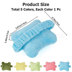5 Stück 5 Farben knochenförmiges weiches Samt-Handgelenkband für die Maus&nbsp;AJEW-GF0007-06
