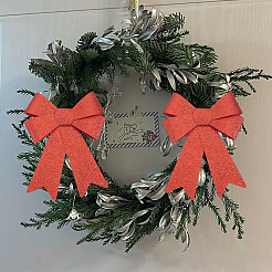 Nœud papillon de Noël en PVC pailleté&nbsp;AJEW-SP0003-72B-01