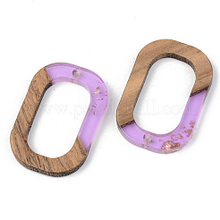 Pendentifs en résine transparente et bois de noyer&nbsp;RESI-S389-031A-B01