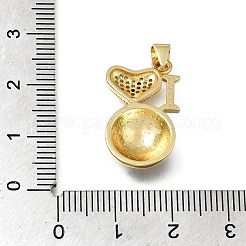 Pendenti in zirconi cubici trasparenti in micro pavè di ottone&nbsp;CU-CBA108A-07G-02