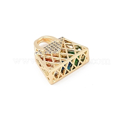 Pendenti in zirconi cubici trasparenti in micro pavè di ottone&nbsp;KK-R213-17G