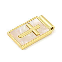 Muschelanhänger aus Messing mit Pavé-Fassung&nbsp;KK-Z053-26G-01
