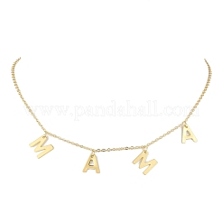 Muttertag 304 Edelstahl Buchstabe Mama Anhänger Halskette&nbsp;NJEW-JN04702