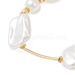 Bracelets extensibles rectangulaires en plastique ABS imitation perles&nbsp;BJEW-JB12612