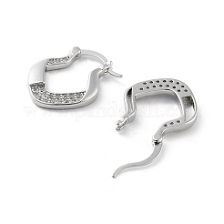 Orecchini a cerchio con rombi twist in ottone e zirconi cubici&nbsp;EJEW-Q811-29P