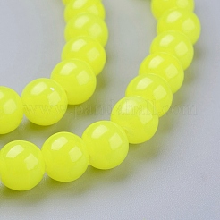 Perle tonde di vetro giada imitazione fili&nbsp;X-DGLA-S076-8mm-09
