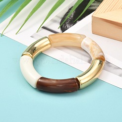 Chunky Curved Tube Beads Stretch-Armband für Teenager-Mädchen-Frauen&nbsp;BJEW-JB06991-01