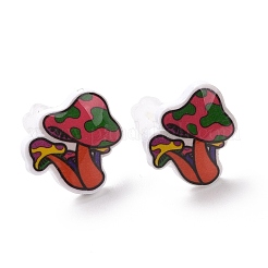 Pendientes acrílicos de setas de dibujos animados con alfileres de plástico para mujer&nbsp;EJEW-F293-03B