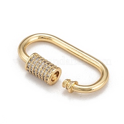 Messing Micro Pave Zirkonia Schraube Karabiner Schloss Charms&nbsp;X-ZIRC-G160-21G