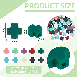 100 pz 10 colori perline di corallo sintetico&nbsp;CORA-UN0001-01