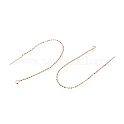 Alambre de oreja de latón chapado en rack&nbsp;KK-C081-08RG