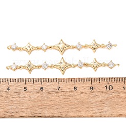 Ciondoli a forma di stella in ottone con pavé di zirconi cubici trasparenti&nbsp;CU-H003-04G