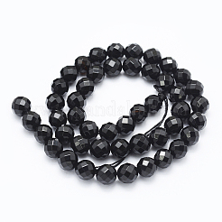 Natürliche schwarze Onyxperlenstränge&nbsp;G-E469-07-4mm