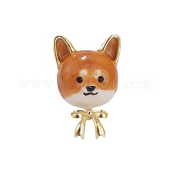 Shiba Inu mit Schleife Emaille-Anstecker&nbsp;PW-WG5A602-01